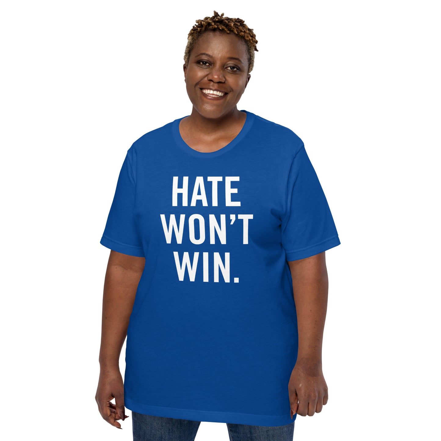 Hate Won't Win Democrat T-Shirt Blue