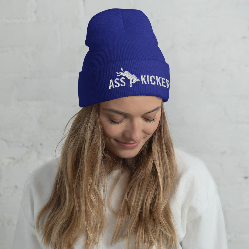 Donkey Democrat Ass Kicker Blue Beanie