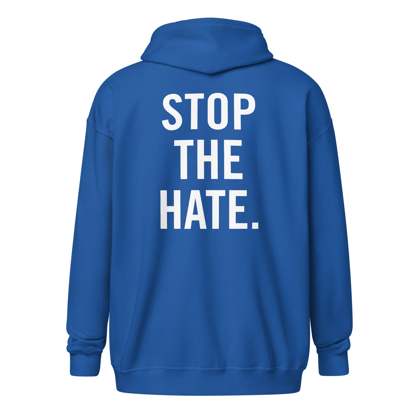 Stop The Hate Full Zip Blue Hoodie