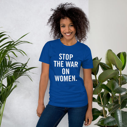 Stop The War On Women T-Shirt Blue